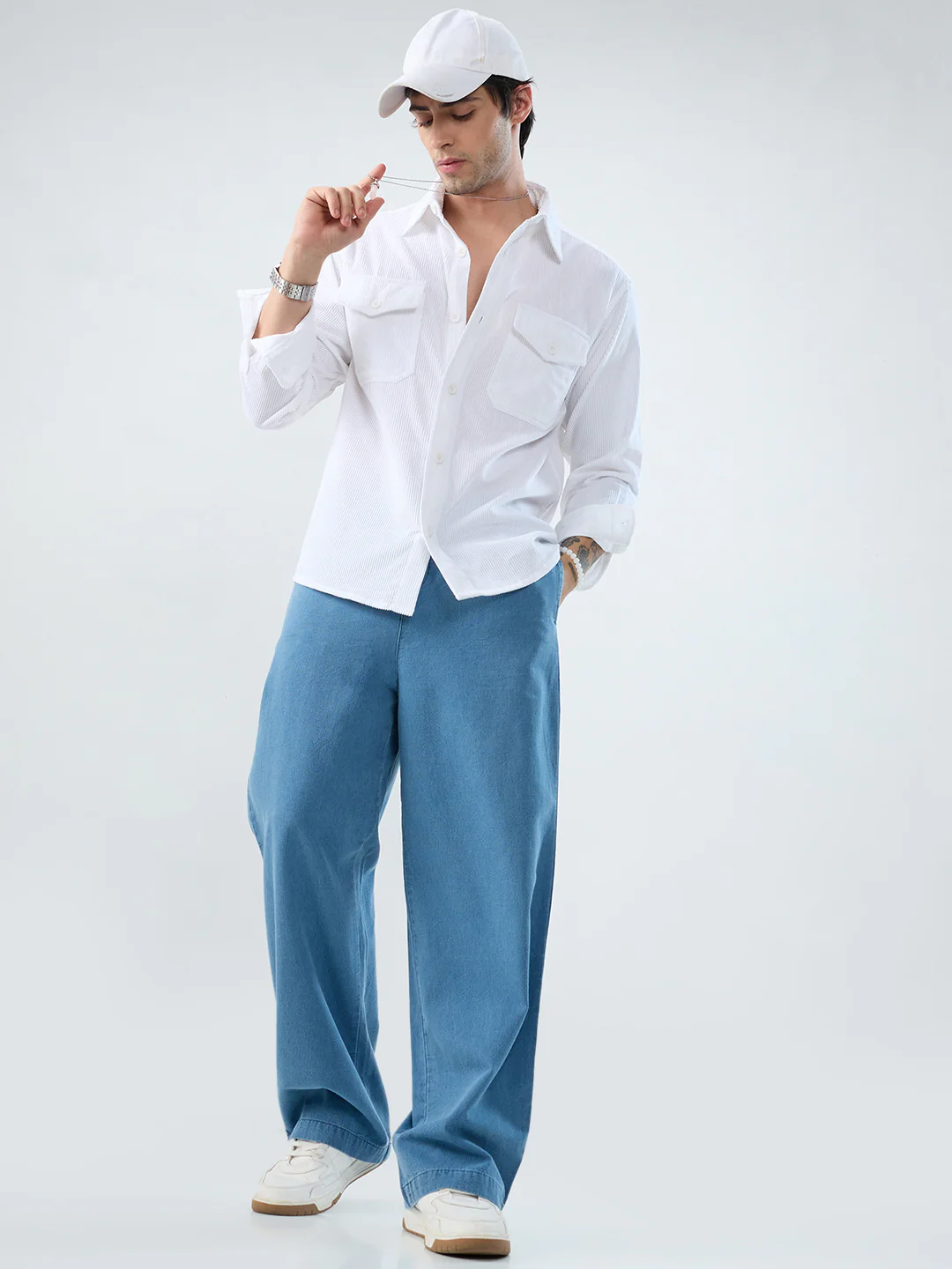 Winter White Corduroy Double Pocket Overshirt - Image 6