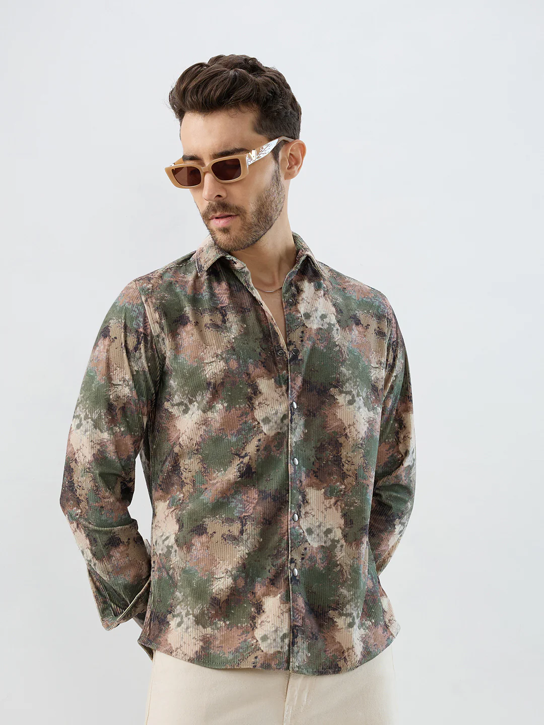 Woodland Camo Washed Corduroy Shirt - Image 4