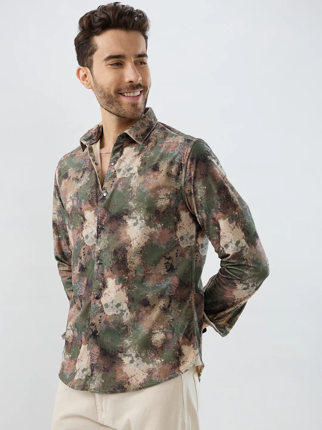 Woodland Camo Washed Corduroy Shirt - Image 6