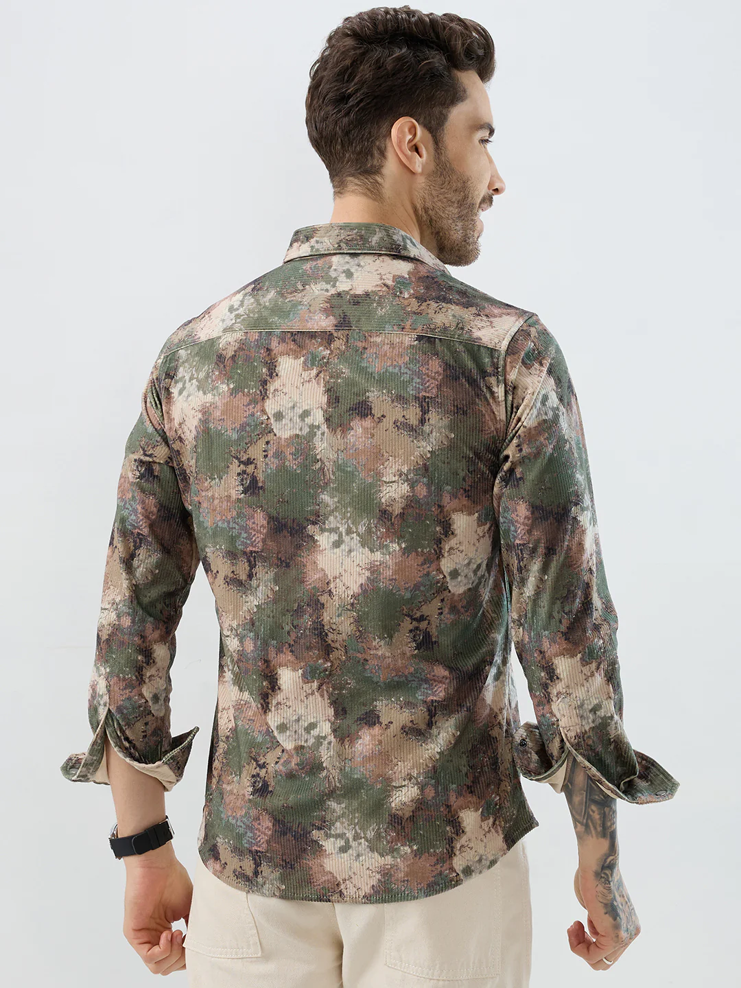 Woodland Camo Washed Corduroy Shirt - Image 7
