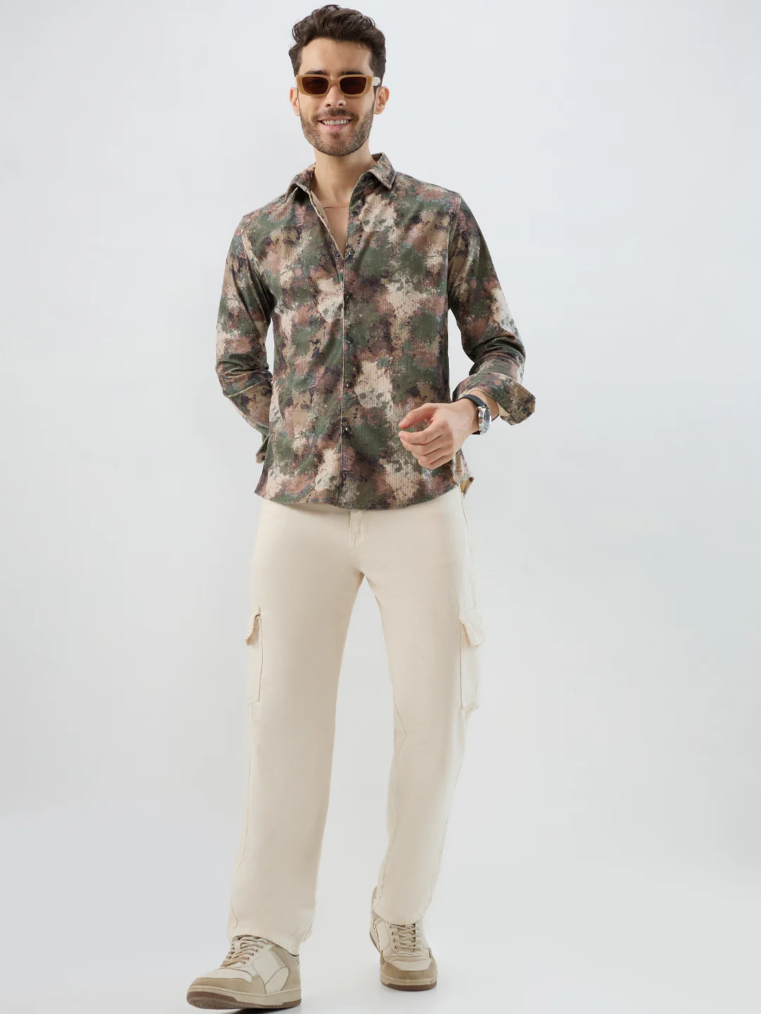 Woodland Camo Washed Corduroy Shirt - Image 8
