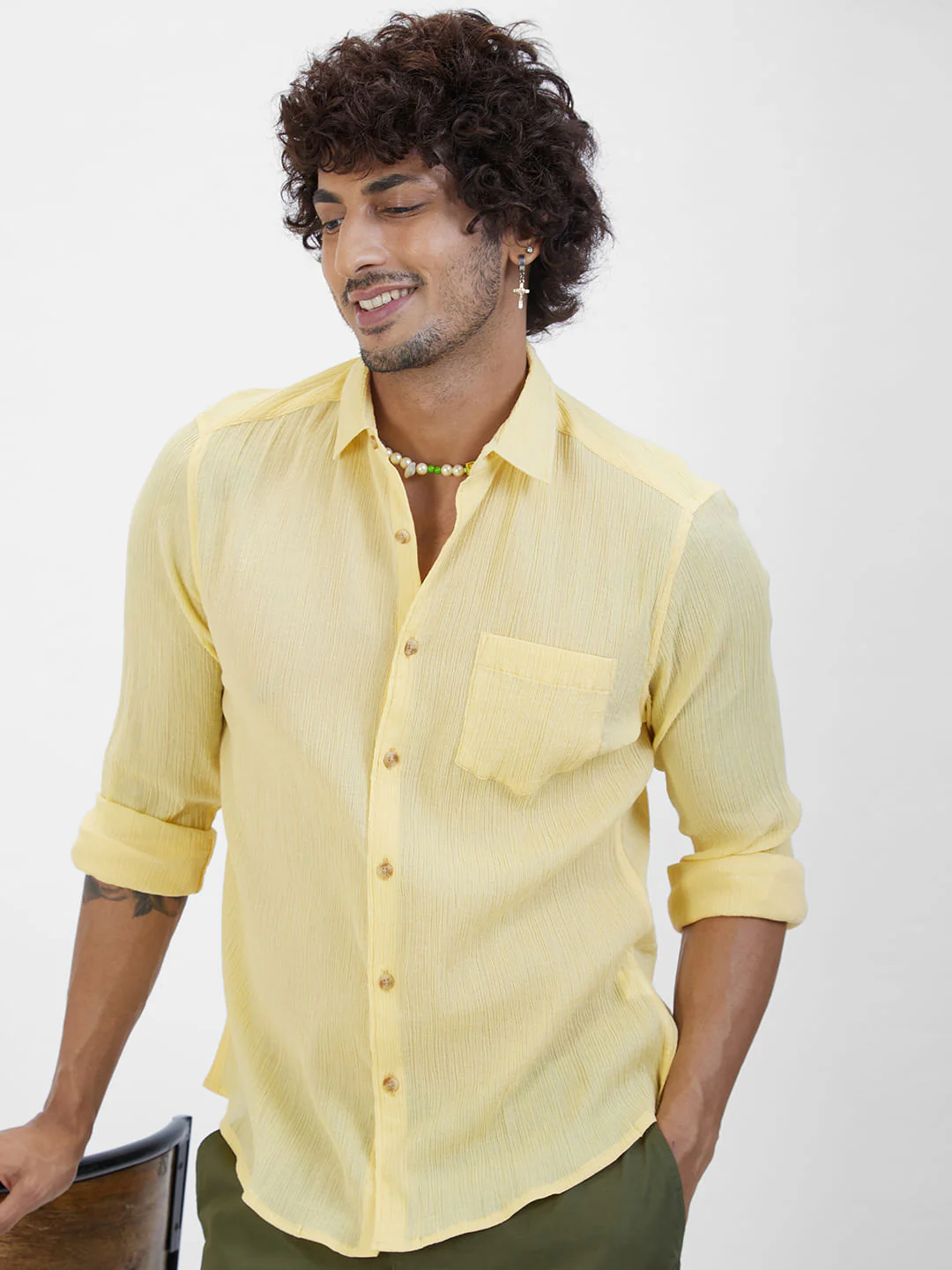 Yellow Crepe Shirt - Image 2