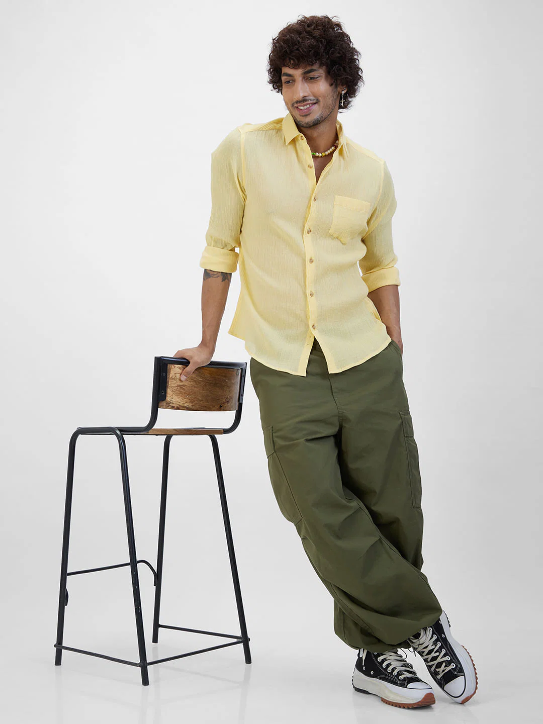 Yellow Crepe Shirt - Image 8