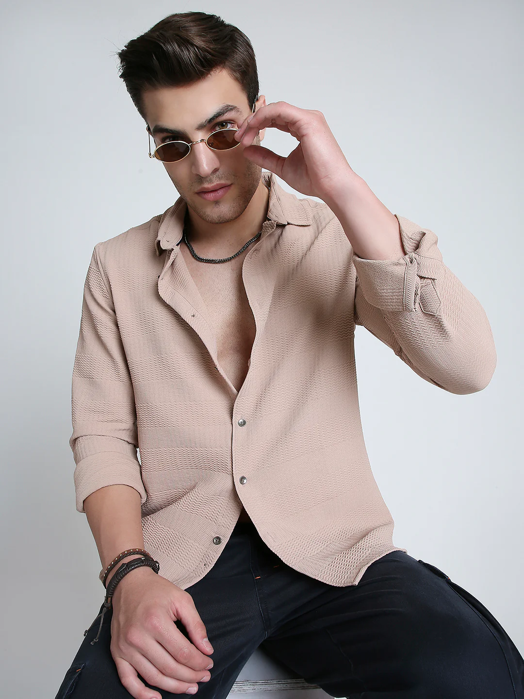 Zigwave Sand Textured Shirt - Image 2