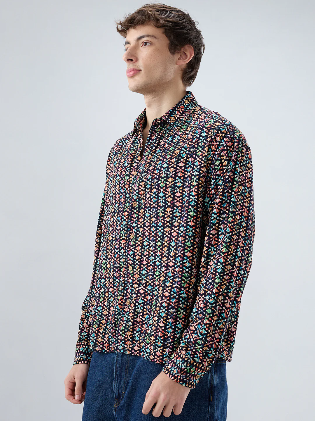 Ziya Shaam Multicolor Sequin Embroidered Oversized Polo Shirt - Image 6